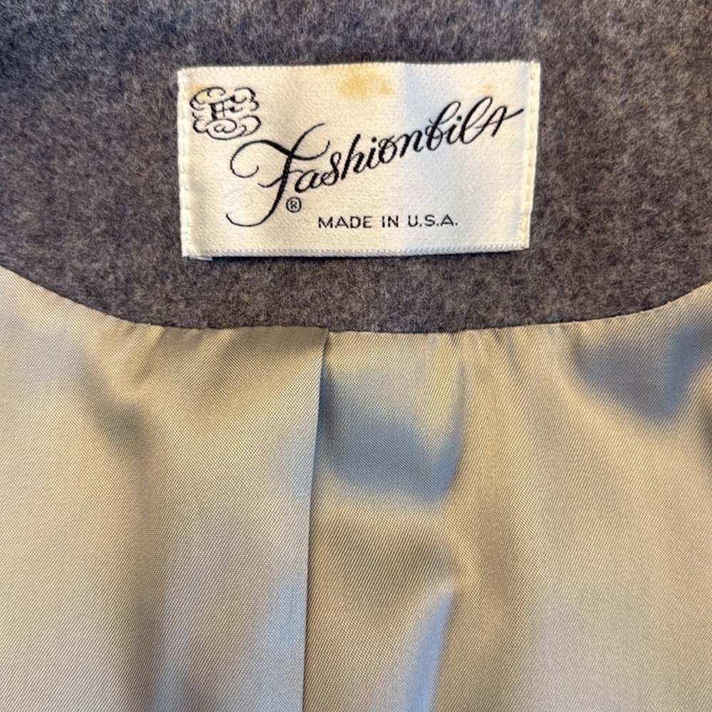 Vintage Fashionbilt Gray Wool Coat size 8 - Picture 10 of 13